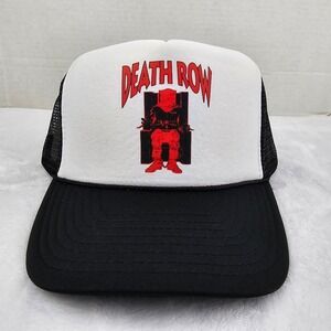 Deathrow Logo 90s Rap Label Two Tone Black/ White Mesh Trucker Snapback Hat New